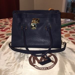 Navy blue Michael Kors leather purse
